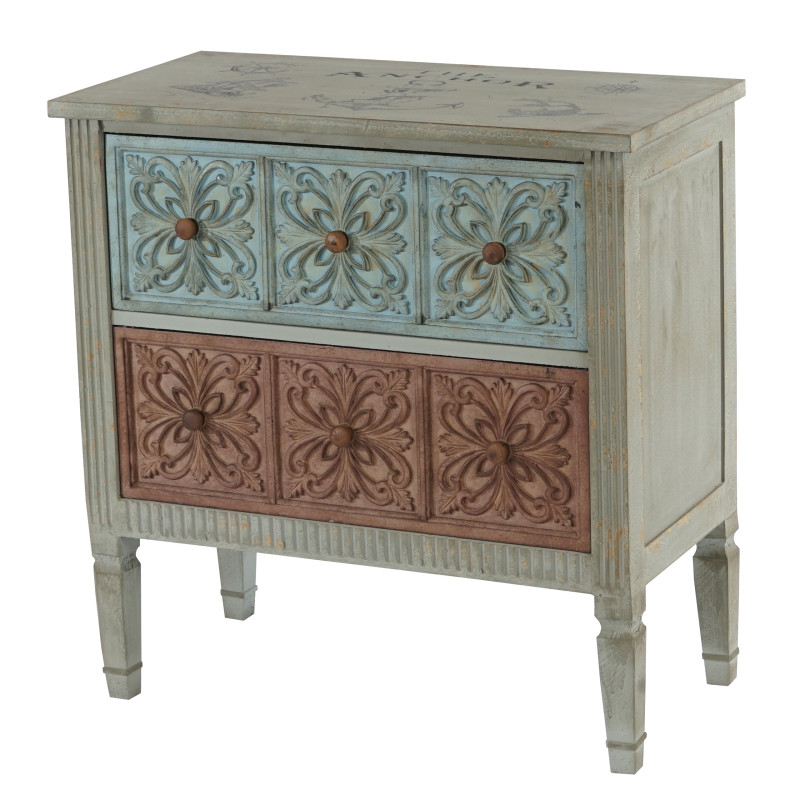 Commode Aveiro armoire table d'appoint, vintage, shabby chic, 80x79x40cm