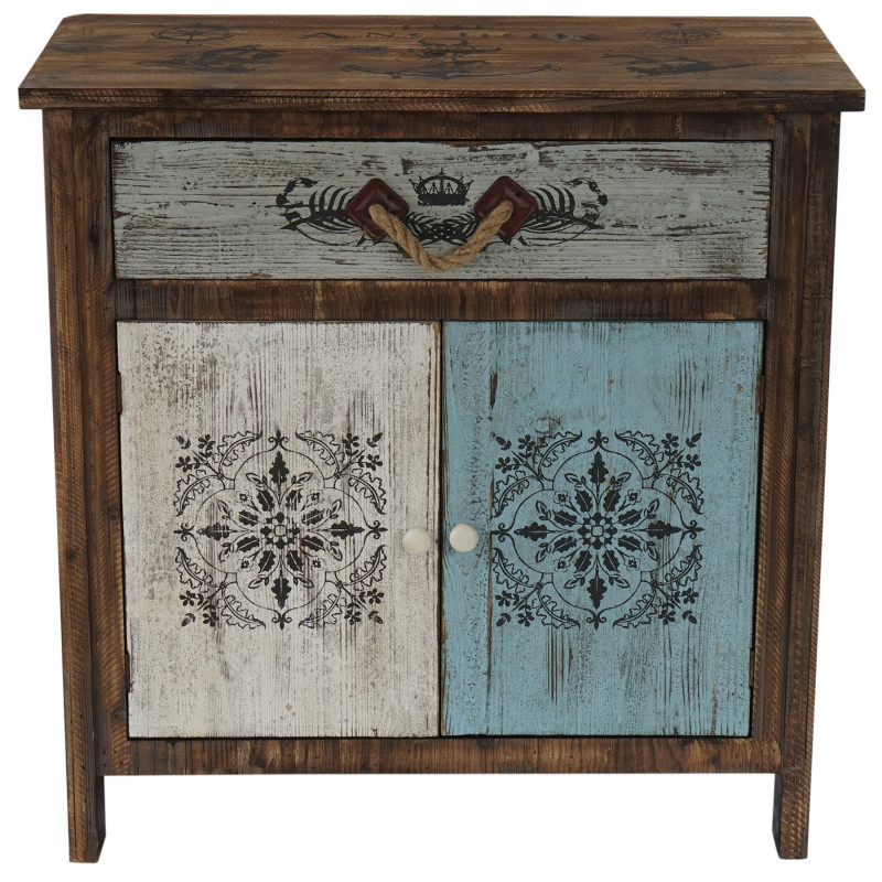 Commode Funchal armoire table d'appoint, vintage, shabby chic, 84x80x40cm