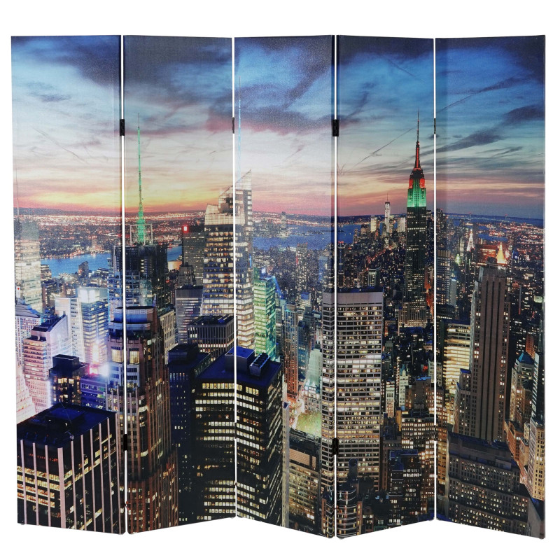 Paravent / séparation LED, motif New York, programmable, alimenté par réseau - 180x200cm