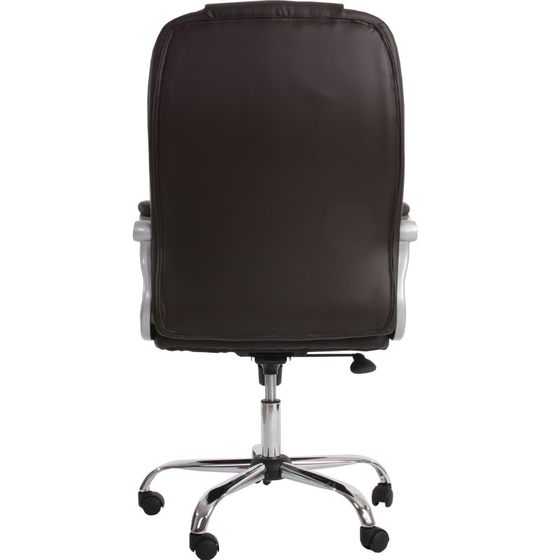 Fauteuil de bureau américain Boston XXL, charge 150kg, similicuir - marron