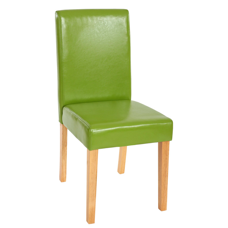 Lot de 6 chaises de séjour Littau -simili-cuir, vert, pieds clairs