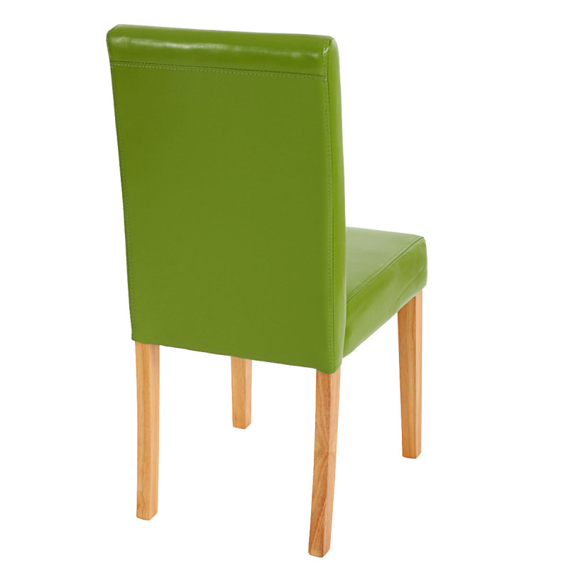 Lot de 6 chaises de séjour Littau -simili-cuir, vert, pieds clairs