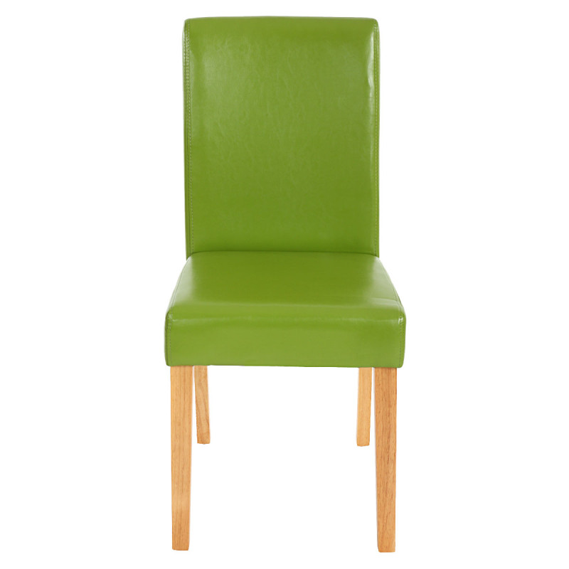 Lot de 6 chaises de séjour Littau -simili-cuir, vert, pieds clairs