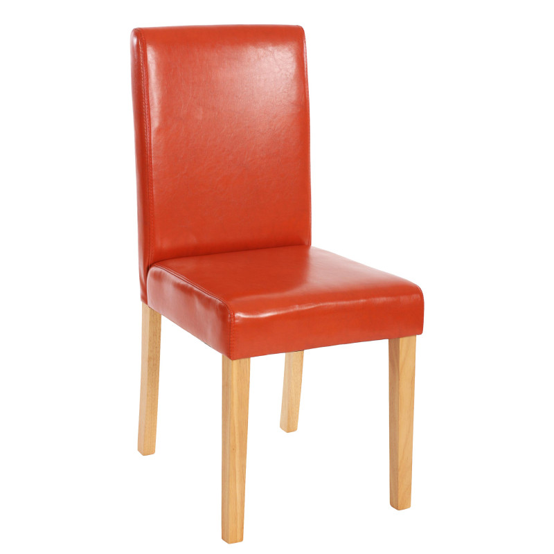 Lot de 6 chaises de séjour Littau, simili-cuir, terracotta, pieds clairs