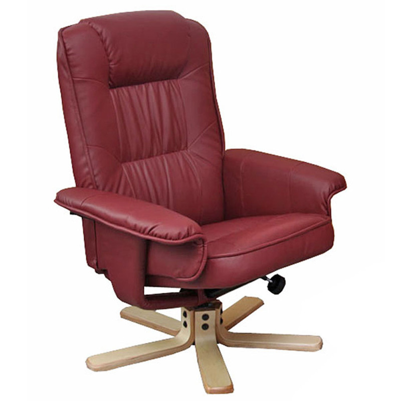 Fauteuil relax /de relaxation M56, simili-cuir, bordeaux