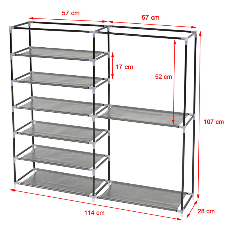 Armoire penderie pliante tissu de camping 107x114x28cm - rouge