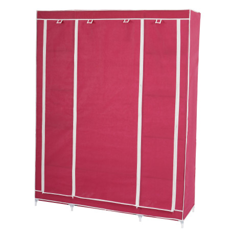 Armoire penderie pliante tissu de camping 173x135x45cm - rouge