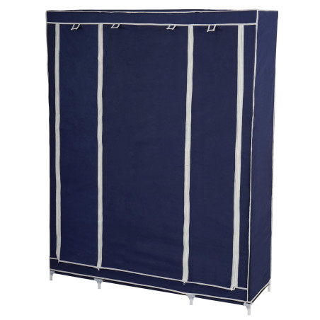 Armoire penderie pliante tissu de camping 173x135x45cm - bleu