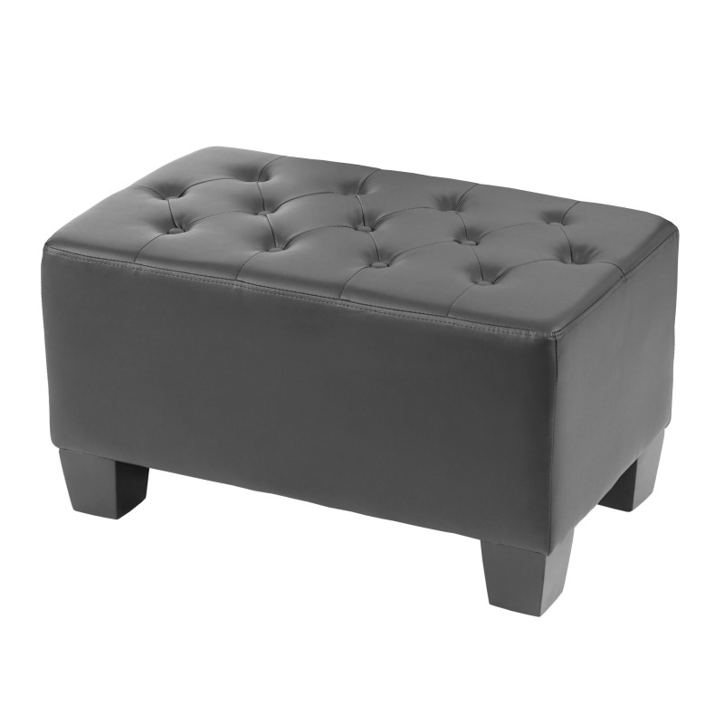 Pouf pour fauteuil de luxe lounge relax Chesterfield similicuir - pieds carrés, noir