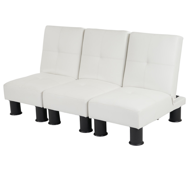Canapé relax convertible lit d'amis lit d'appoint Melbourne II - similicuir, blanc