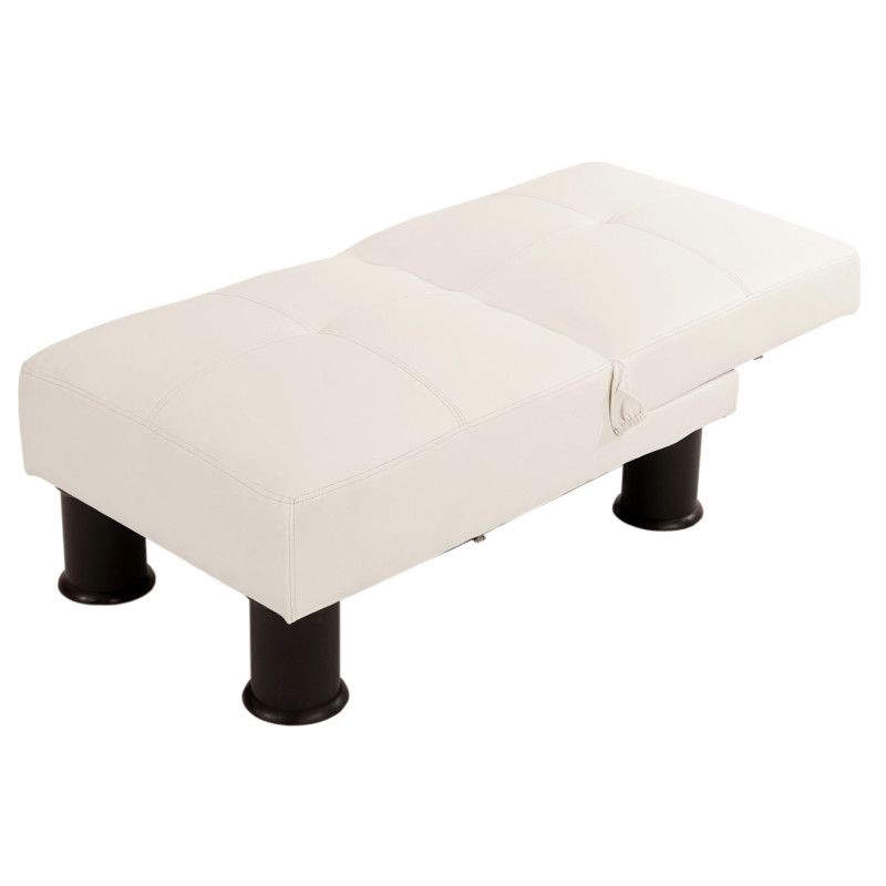 Canapé relax convertible lit d'amis lit d'appoint Melbourne II - similicuir, blanc