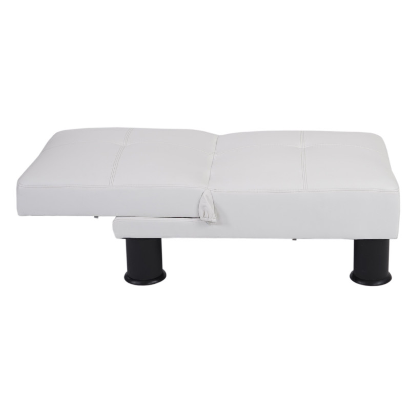 Canapé relax convertible lit d'amis lit d'appoint Melbourne II - similicuir, blanc