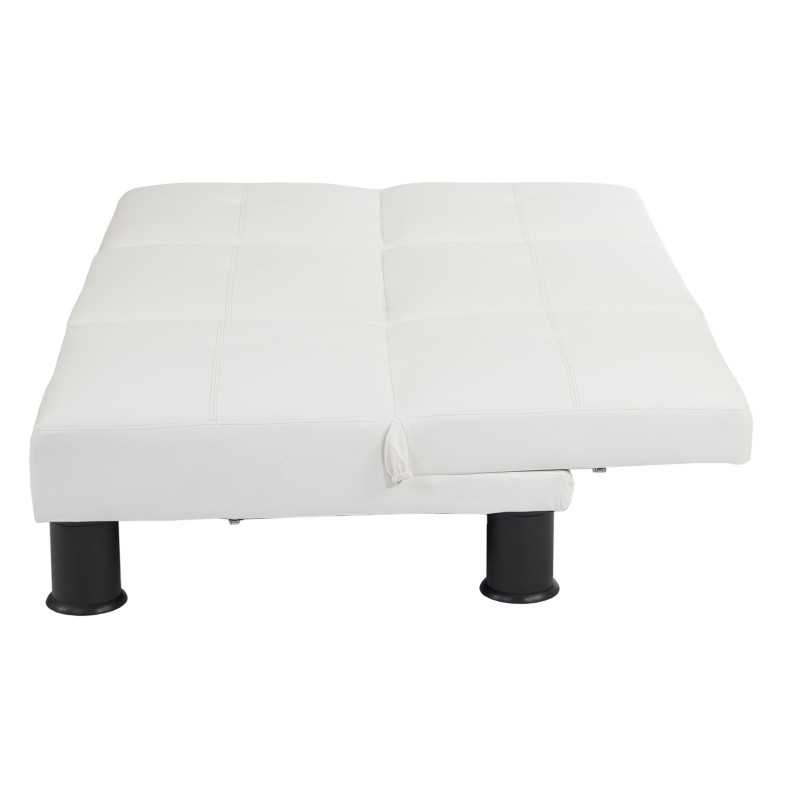 Canapé relax convertible lit d'amis lit d'appoint Melbourne II - similicuir, blanc