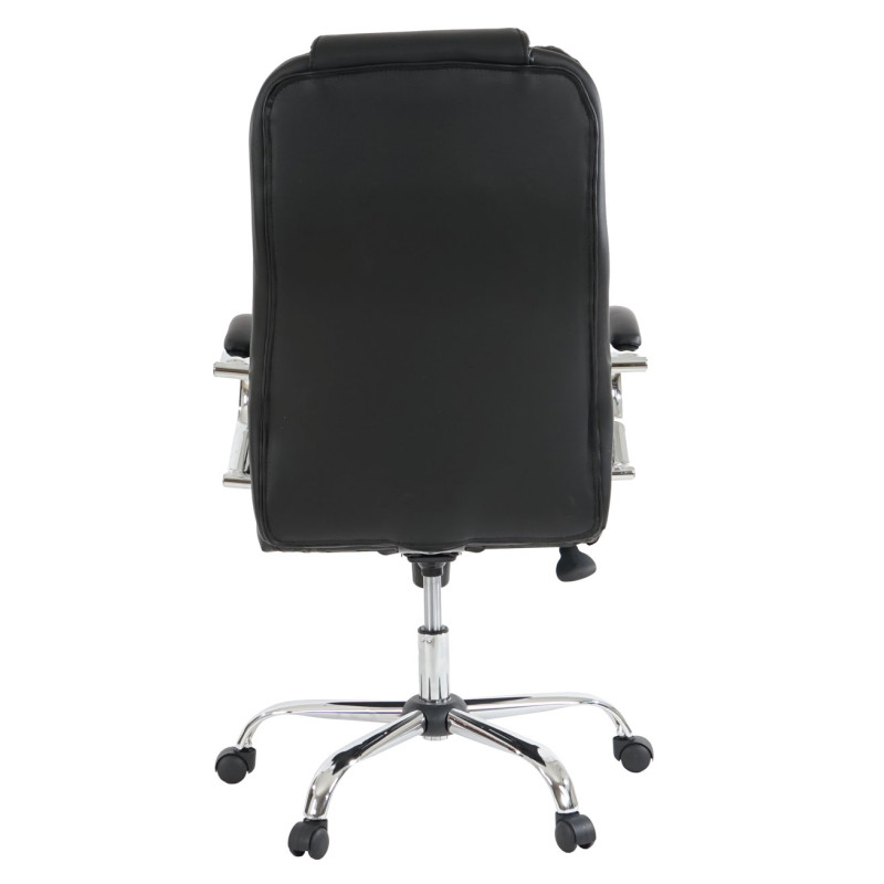 Fauteuil de bureau américain Kansas XXL, fauteuil manager, charge 150kg, similicuir - noir