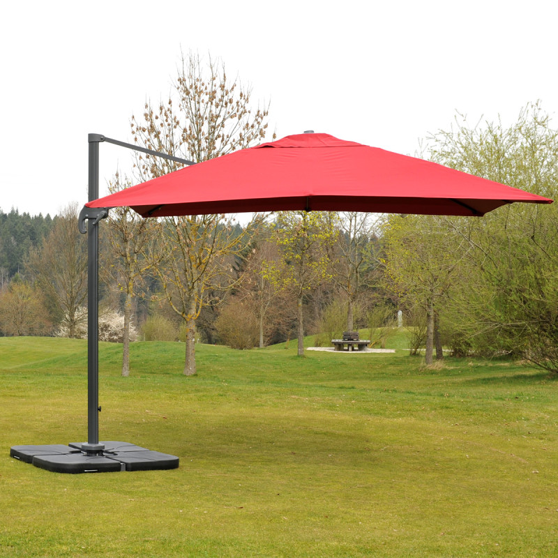 Lot de 4 dalles à lester, pied de parasol, remplissable, 65kg