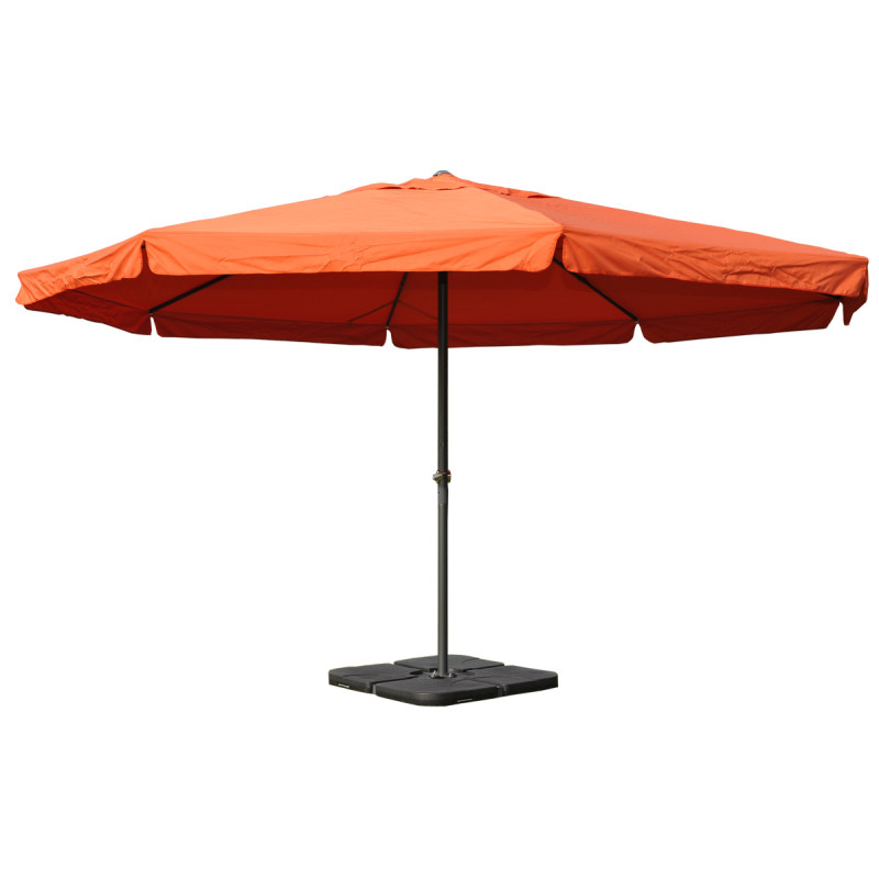 Parasol aluminium Meran ø 5m avec dalles à lester - terracotta