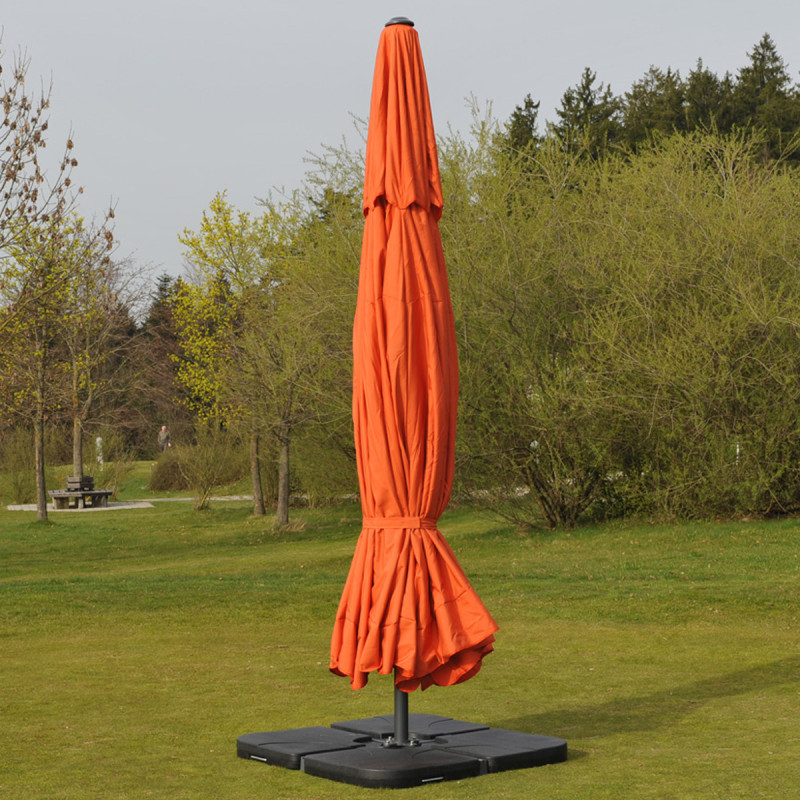 Parasol aluminium Meran ø 5m avec dalles à lester - terracotta