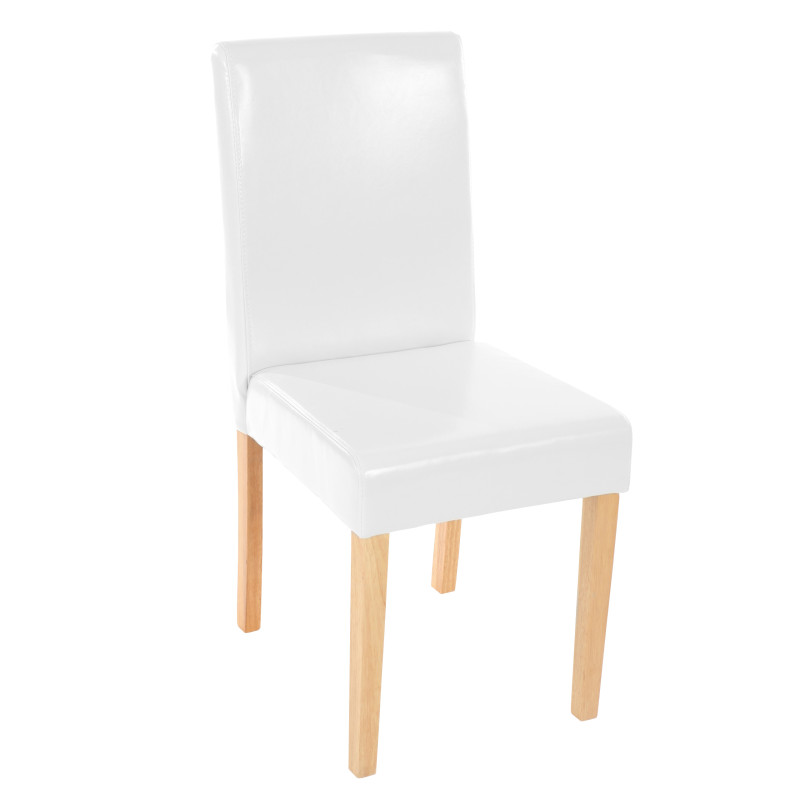 Lot de 6 chaises de séjour Littau - cuir blanc, pieds clairs