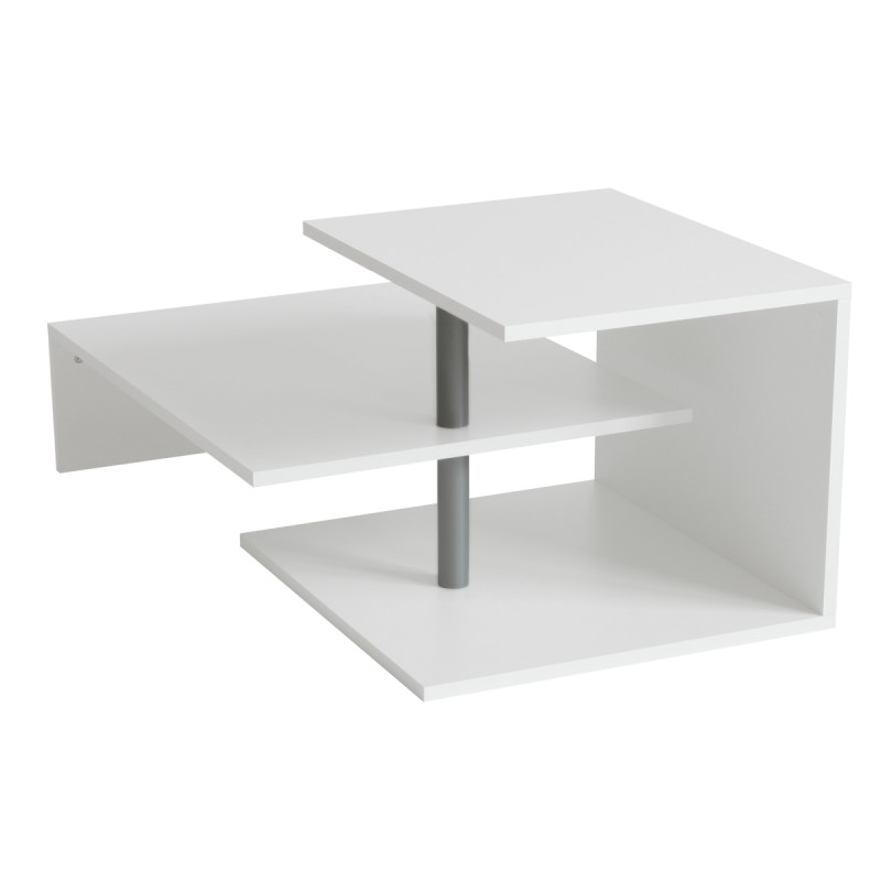 Table basse design Aalborg salon table d'appoint, laquée blanc, 60x43x110cm