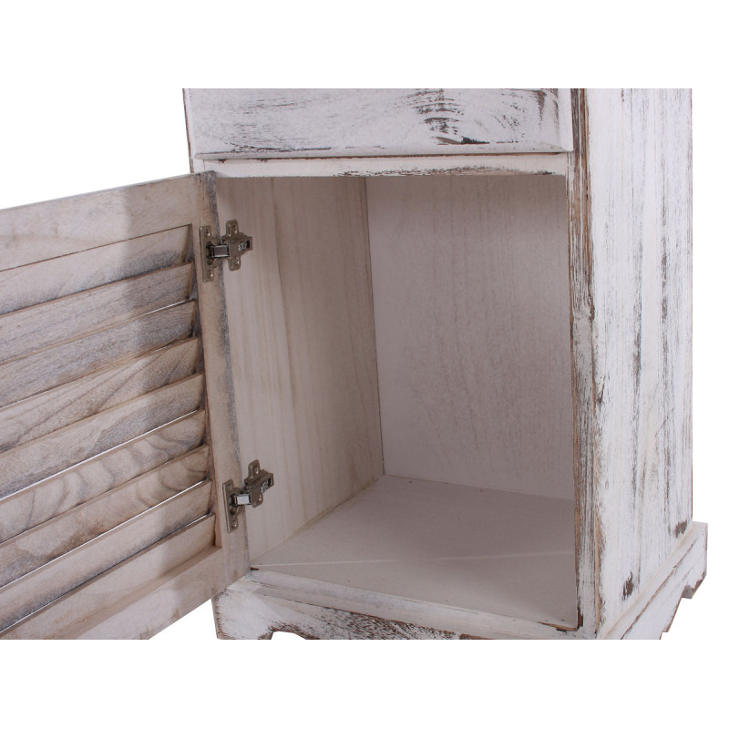 Commode / armoire, 2 tiroirs, 1 porte, 40x32x80cm, shabby, vintage, blanc