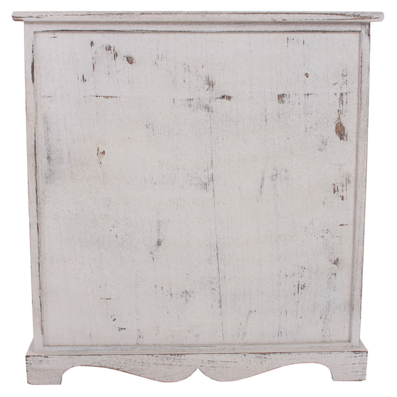 Commode / table d'appoint / armoire, 3 paniers, 1 tiroir, 60x30x63cm, shabby, vintage, blanc