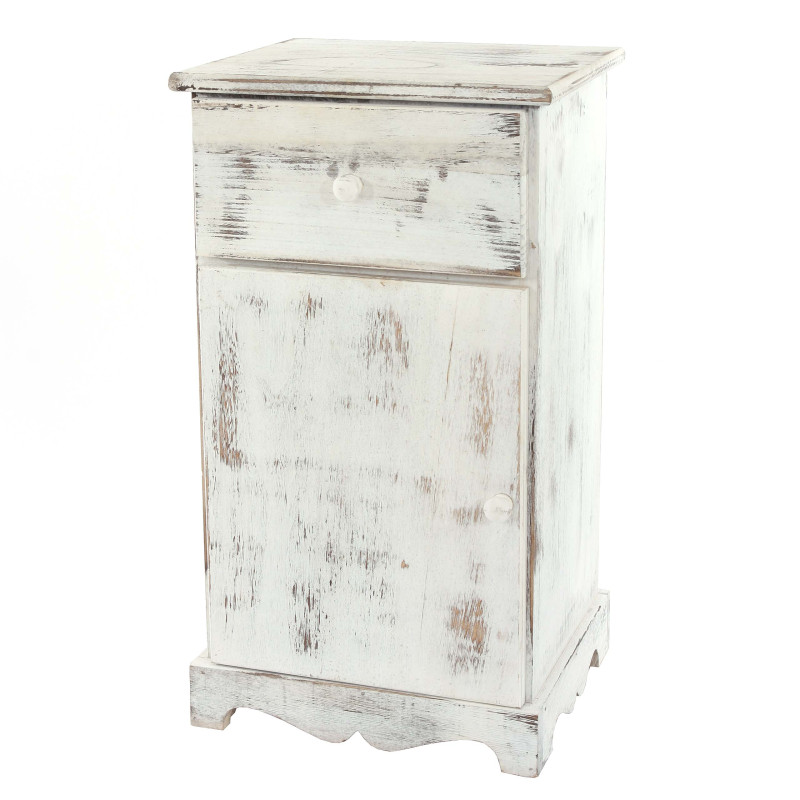 Commode / table d'appoint / chevet / table haute, 35x29x63cm, shabby, vintage, blanc