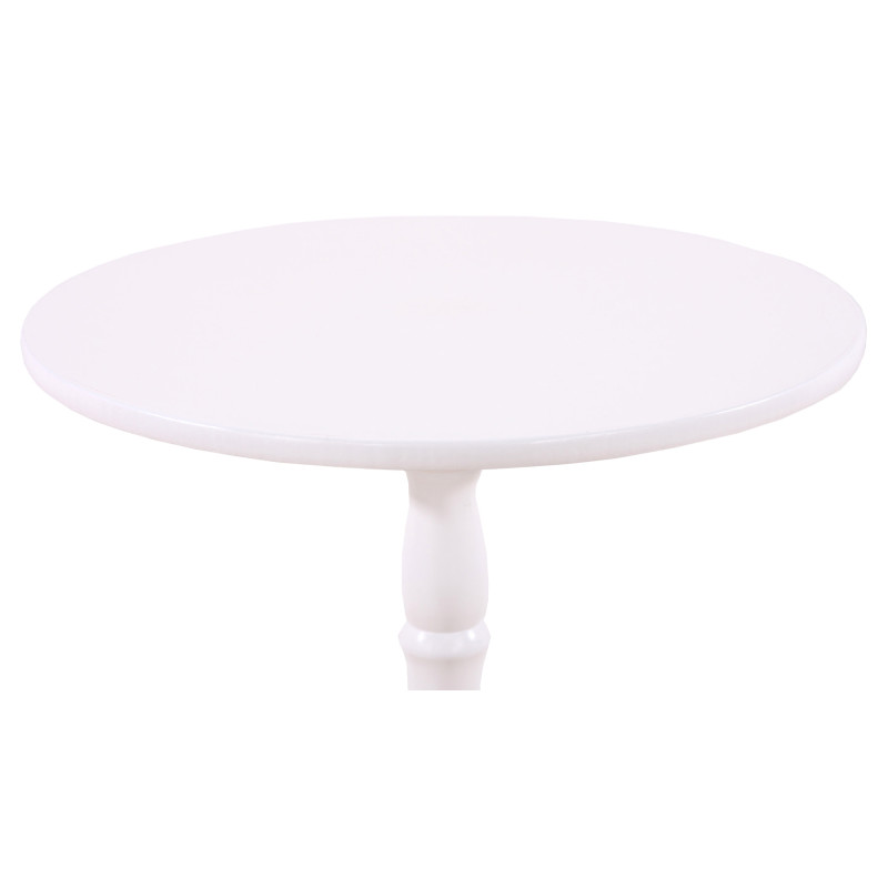 Table d'appoint / table basse / guéridon / bout de canapé, H53cm, bois - blanc