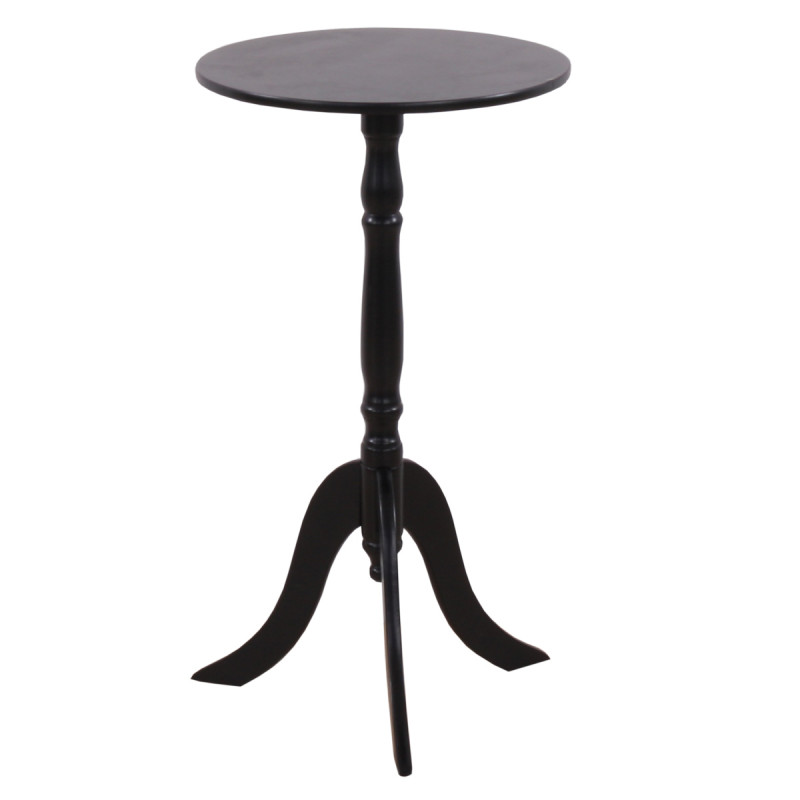 Table d'appoint / table basse / guéridon / bout de canapé, H53cm, bois - noir