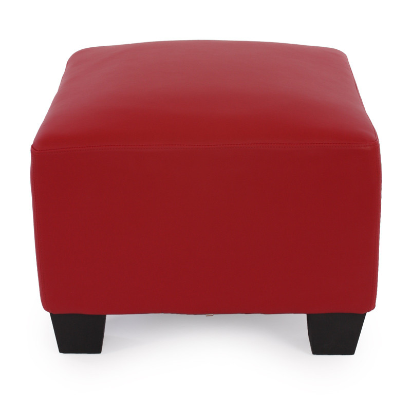 Canapé-élément pouf repose-pied Lyon, modulaire, simili-cuir, rouge