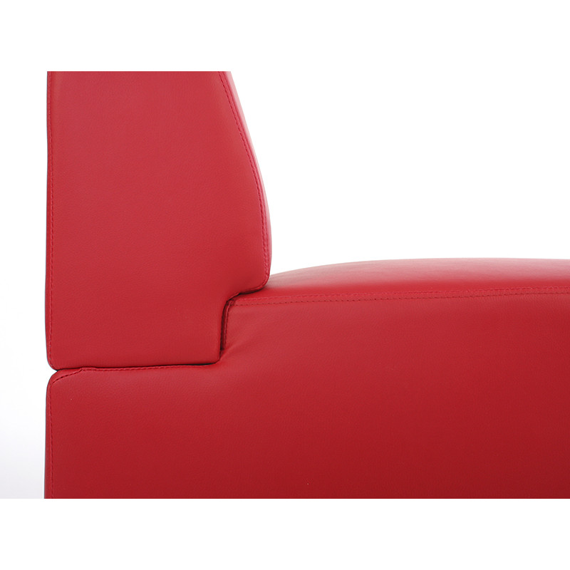 Canapé-élément pouf repose-pied Lyon, modulaire, simili-cuir, rouge