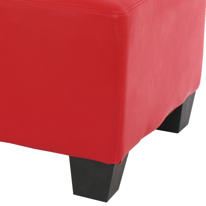 Canapé-élément pouf repose-pied Lyon, modulaire, simili-cuir, rouge