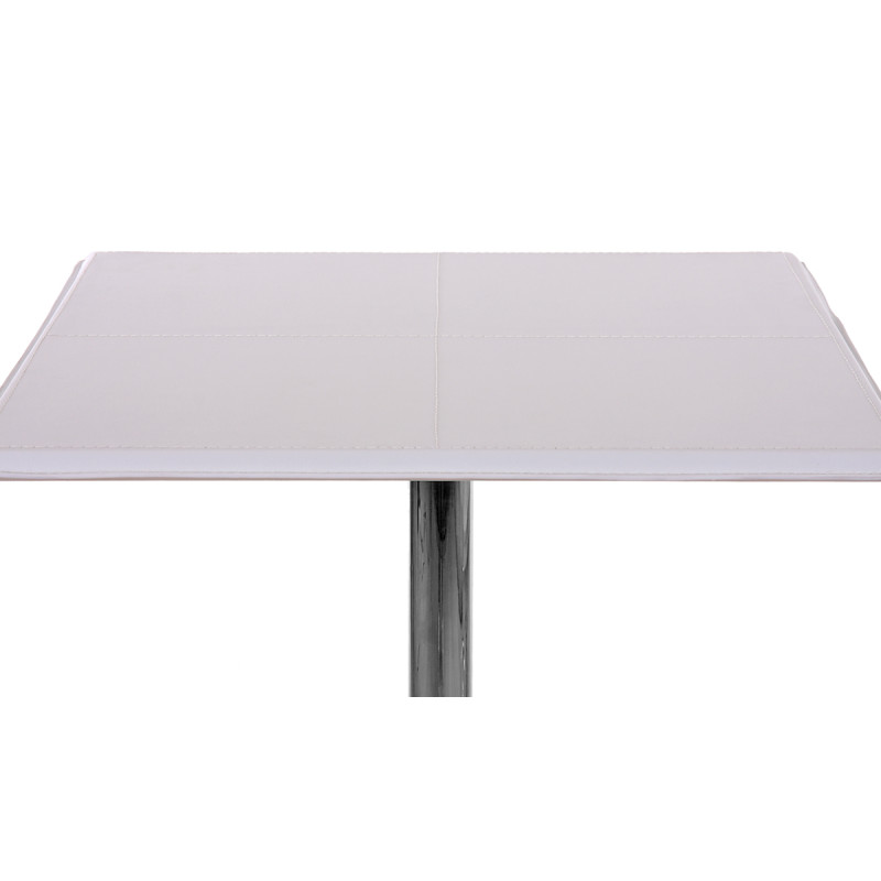 Table de bar / table haute Chicago, avec repose-pied, 63x63x110cm, blanc