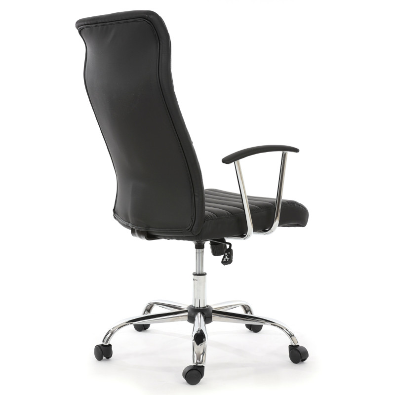 Fauteuil/chaise de bureau Cagliari, ergonomique, simili-cuir, noir