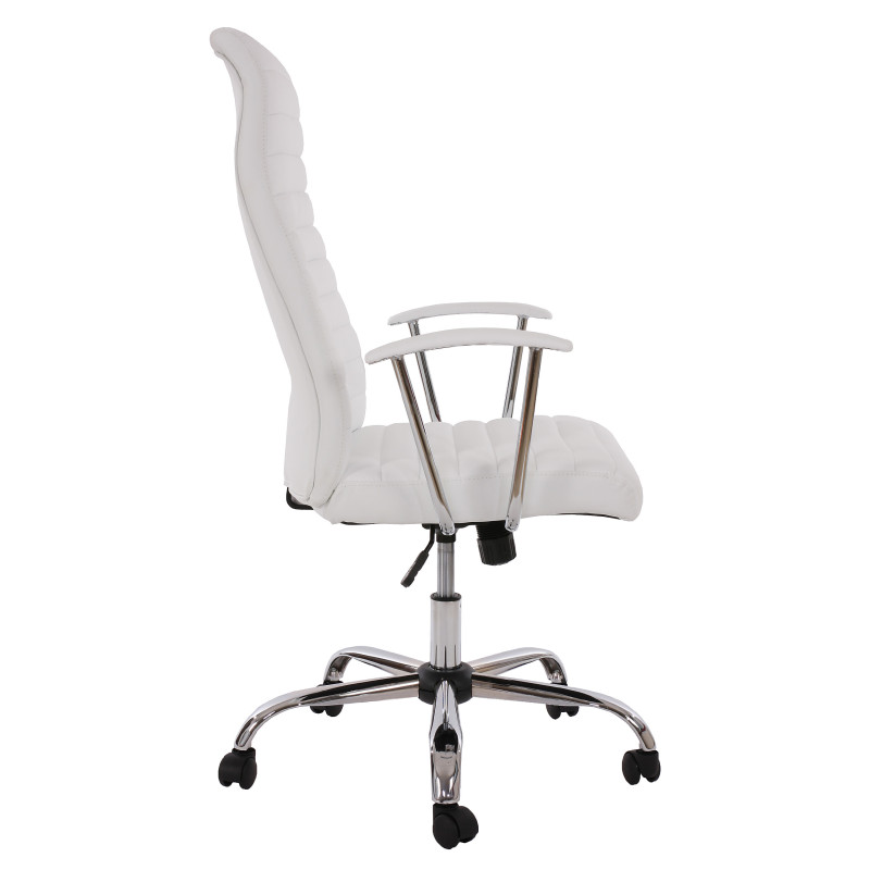 Fauteuil/chaise de bureau Cagliari, ergonomique, simili-cuir, blanc