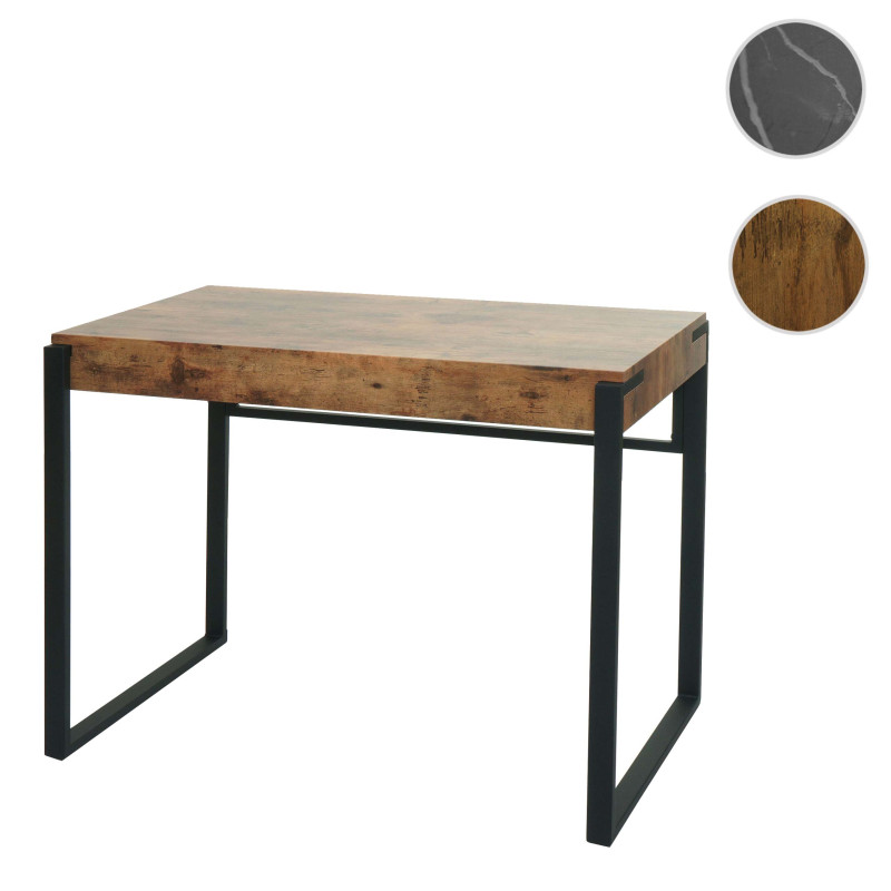 Table console table de téléphone table de travail table d'appoint table de rangement, métal 80x100x54cm - aspect marbre gris