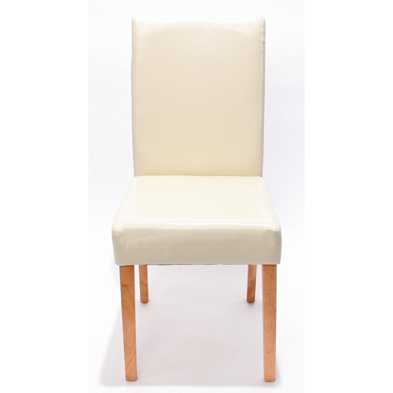 Lot de 4 chaises de séjour Littau - simili-cuir, crème, pieds clairs