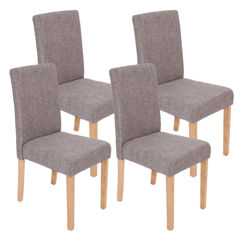 Lot de 4 chaises de séjour Littau - tissu gris, pieds clairs