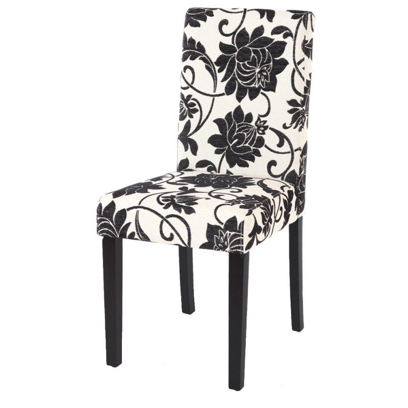 Lot de 4 chaises de séjour Littau - tissu jacquard, pieds foncés