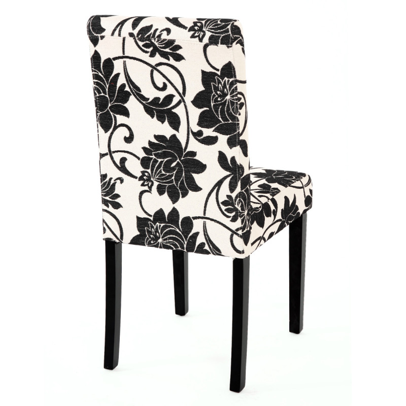 Lot de 4 chaises de séjour Littau - tissu jacquard, pieds foncés