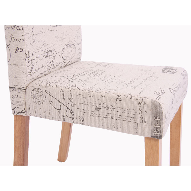 Lot de 4 chaises de séjour Littau - tissu words fabric, pieds clairs