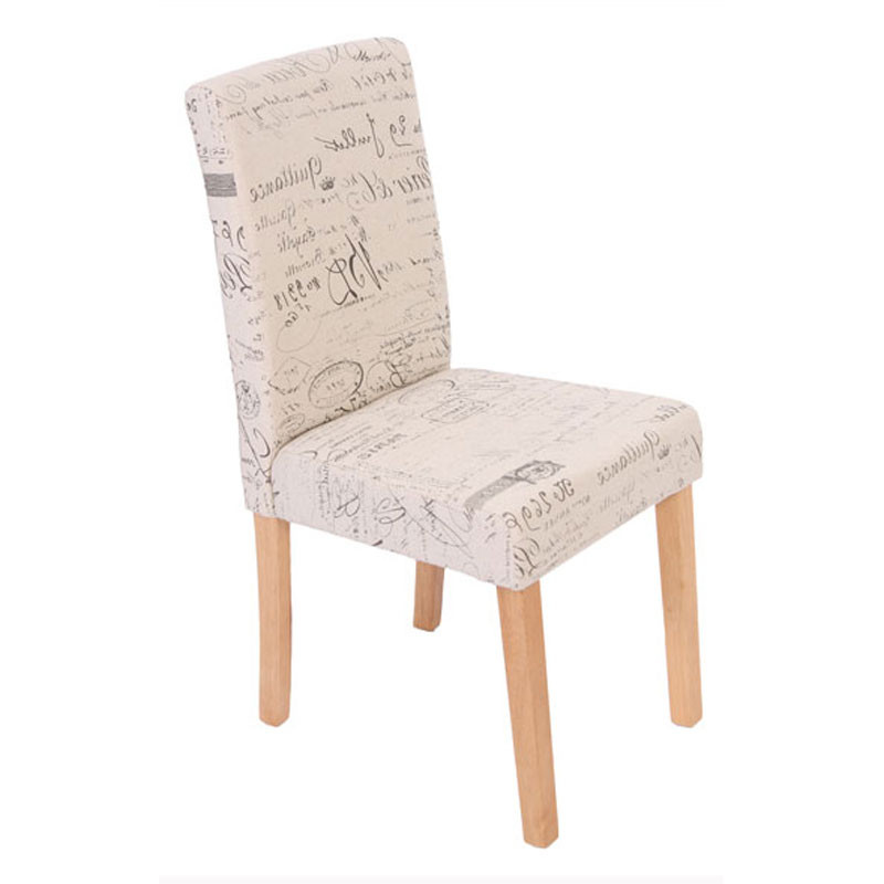 Lot de 4 chaises de séjour Littau - tissu words fabric, pieds clairs