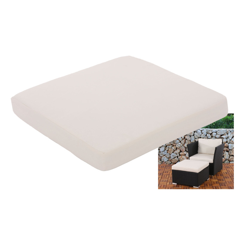 Coussin d'assise pr salon de jardin modulable Siena polyrotin - crème