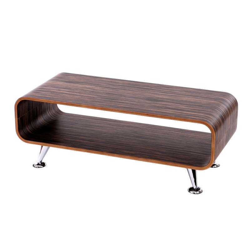 Table basse de salon Zebrano, 34x90x39cm, marron foncé