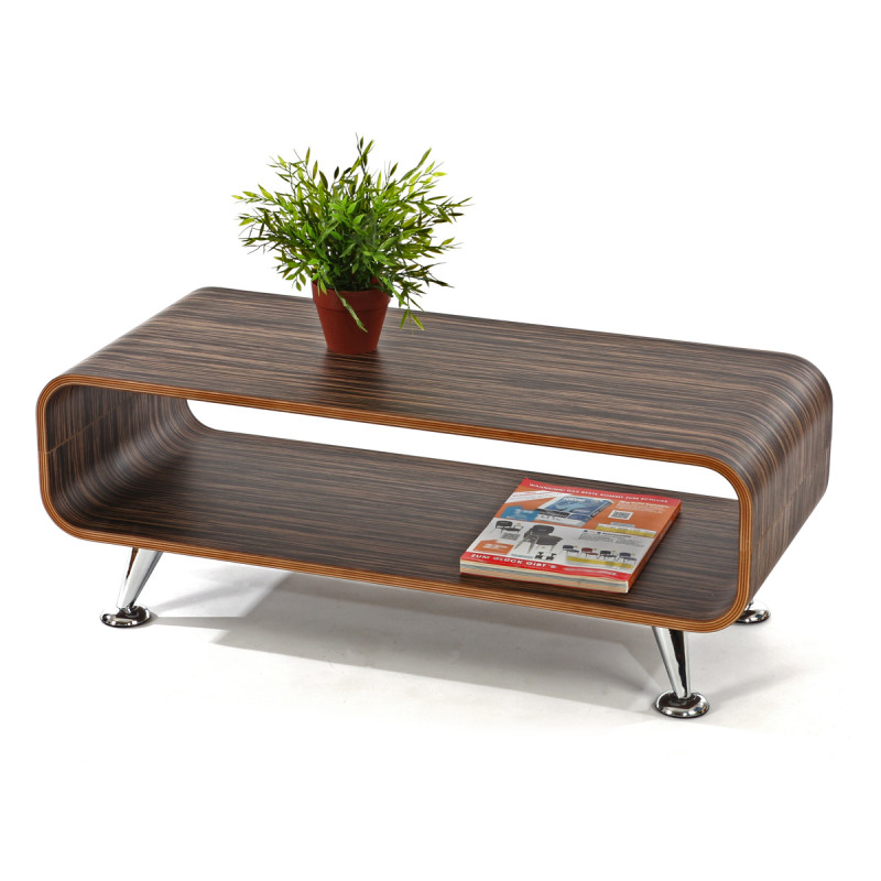 Table basse de salon Zebrano, 34x90x39cm, marron foncé