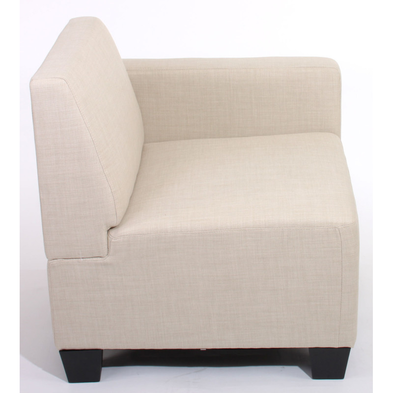 Modular élément latéral droit, fauteuil avec accoudoir Lyon tissu/textile - crème