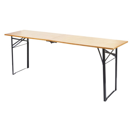 Table de jardin Bregenz pliable pour ensemble salon de jardin bois verni 220cm