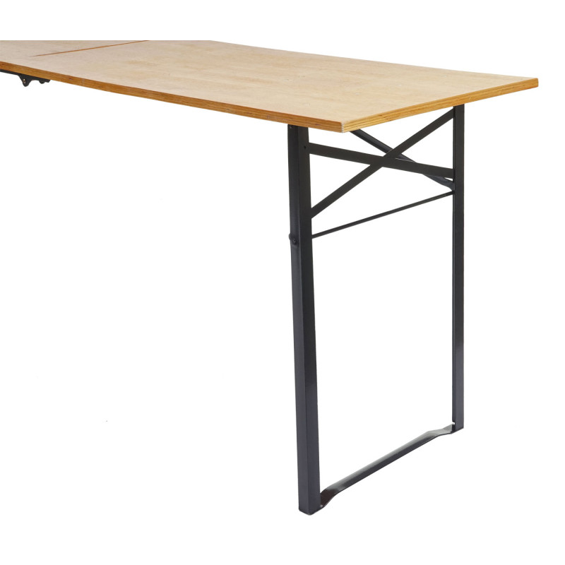 Table de jardin Bregenz pliable pour ensemble salon de jardin bois verni 220cm