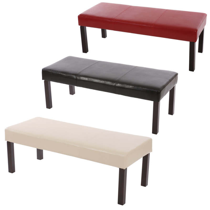 Banc banquette Ambato, similicuir brillant, 120x49x43cm, noir