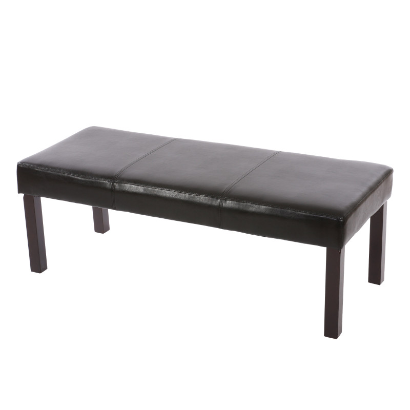 Banc banquette Ambato, similicuir brillant, 120x49x43cm, noir