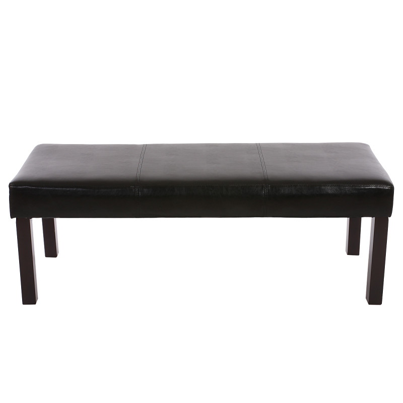 Banc banquette Ambato, similicuir brillant, 120x49x43cm, noir